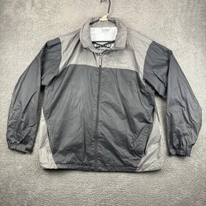 Columbia Mens Lightweight Full Zip Jacket Gray Black Size L Outdoor Casual